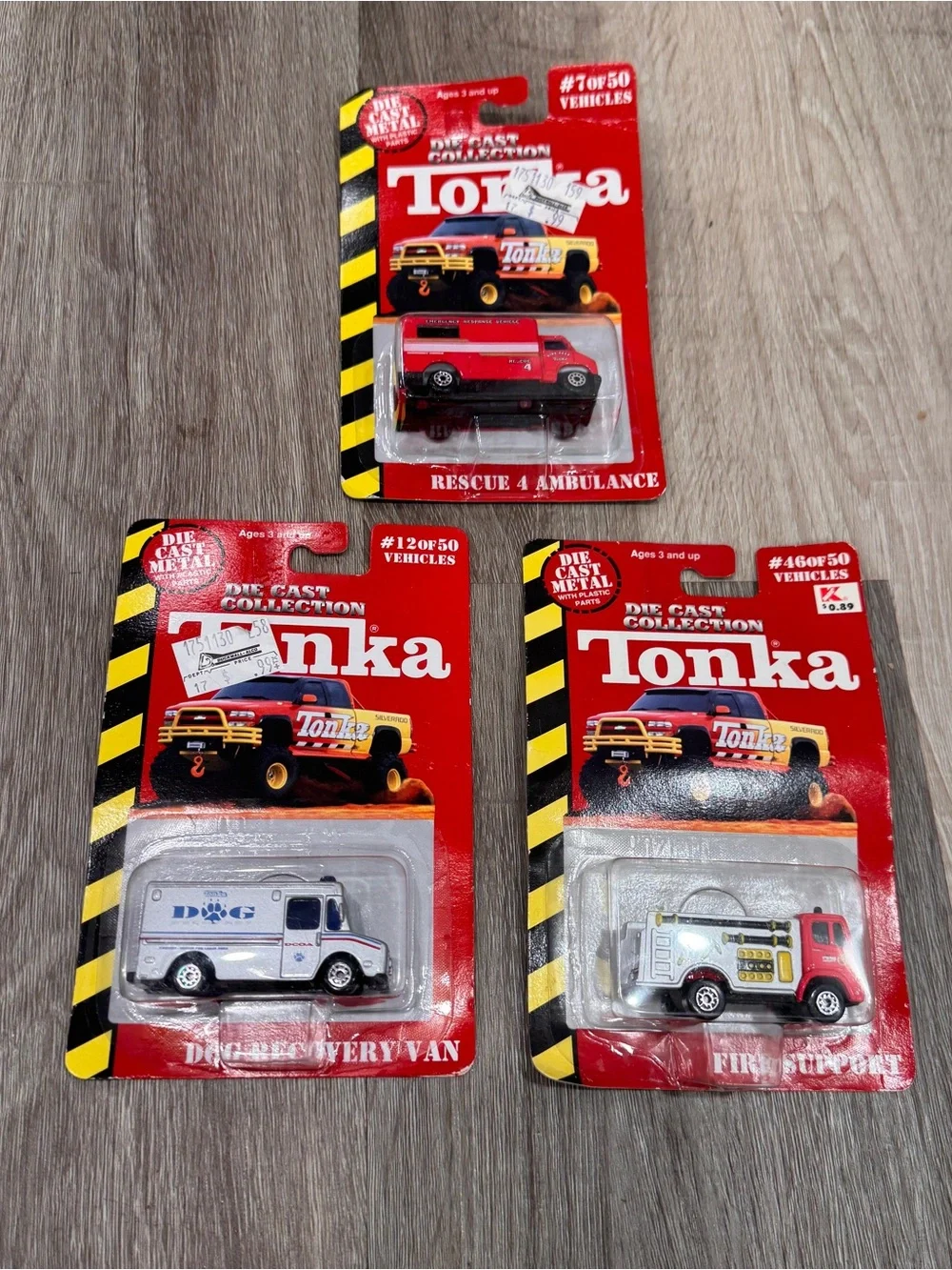 VTG Lot of 3 Tonka Die Cast Collection Sealed Grader Dump Trucks Stone Crusher